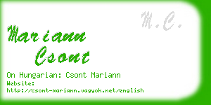 mariann csont business card